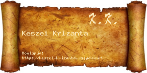 Keszei Krizanta névjegykártya